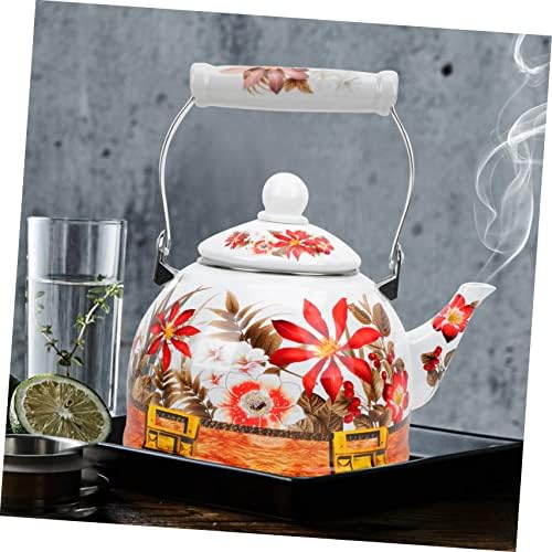 Исценета емајл тенџере турски чајник Јапанди декор од не'рѓосувачки челик чај тенџере со камења чајник, цветни чајници, ретро чај котел,