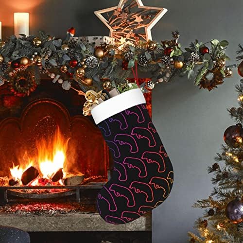 Божиќни чорапи на Аугенстер, ретро неонски знак Манате, двострана камин што виси чорапи