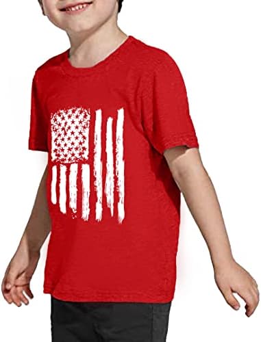 Американско знаме кошула Деца момчиња Девојки Патриотска маица САД Графички маички со знаме на 4-ти јули на врвови