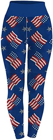 Јога хеланки за жени со високи половини патриотско американско знаме јога панталони Беспрекорна лесна атлетска јога џогирање спорт