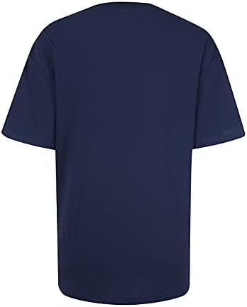 Тинејџерски девојки чамец вратот на вратот Бранч врвови маица со краток ракав писмо печати летни есенски маички 2023 облека редовно вклопување