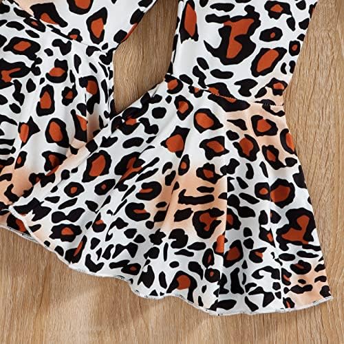 Xbgqasu Мали Девојки Возбудува Кратки Ракави Блузи Леопард Печатени Одблесокот Панталони Ленти За Глава Облека Подарок Бебе Туш Девојка