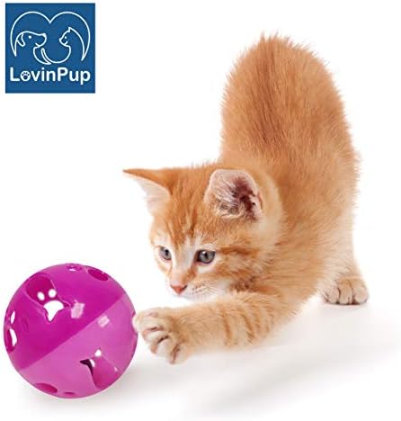 Loverinpup Cat Ball Toy со bellвоно поголема големина, bellвона ingингл како топки, мачка играчка за мали или големи мачки или други