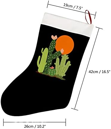 Кактус изгрејсонце Божиќно порибување кратки кадифери на Божиќни чорапи што висат украс за украсување на камин на елка 26x42cm