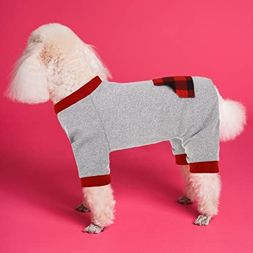 Куче пижама меко кучиња, строги пјс облека за домашни миленици, облека за кошула за мачки за Божиќна костумска шема на ирваси