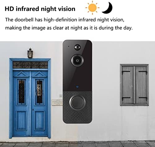 Видео-камера на вратата HD, безжична камера на вратата, вклучувајќи и ринг-тон во затворен простор, безжично работење, HD Night Vision,
