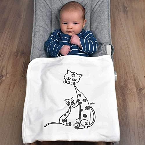Азиеда „мачка и маче“ памучно бебе ќебе/шал