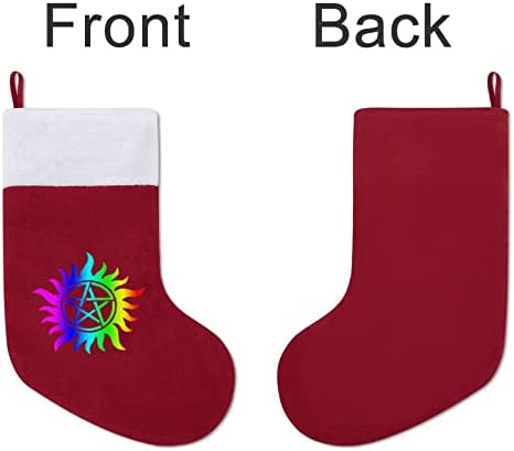 Симбол за анти -поседување Божиќни чорапи за порибување со кадифен камин што виси за декор за домашно дрво