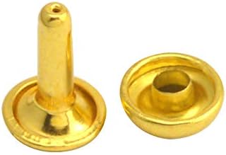 Wuuycoky златно двојно капаче за метални метални метални метални капаци и пост 10мм пакет од 60 комплети