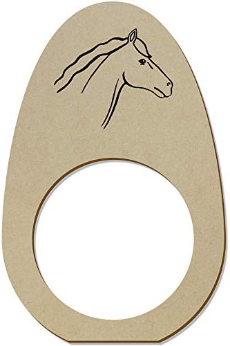 Азиеда 5 x „Коњска глава“ дрвени прстени/држачи