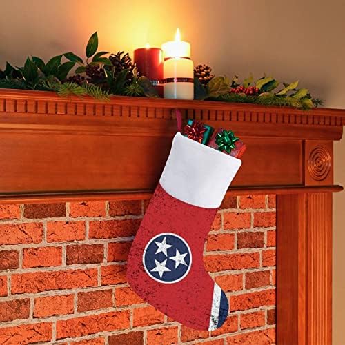 Државното знаме на Тенеси персонализирано Божиќно порибување Божиќно камин семејна забава што виси украси