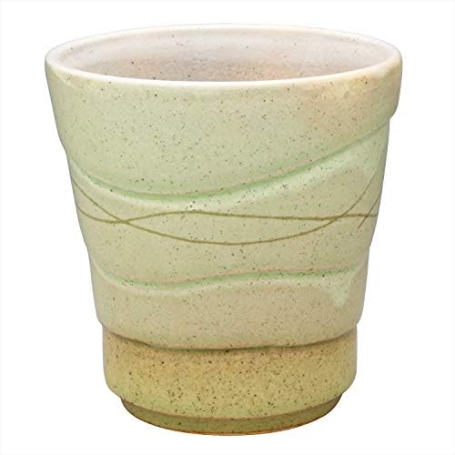 Mino Ware K131120 Chochu Cup, приближно. 10.1 fl oz, керамика, поделена топла вода, бран, зелена, направена во Јапонија