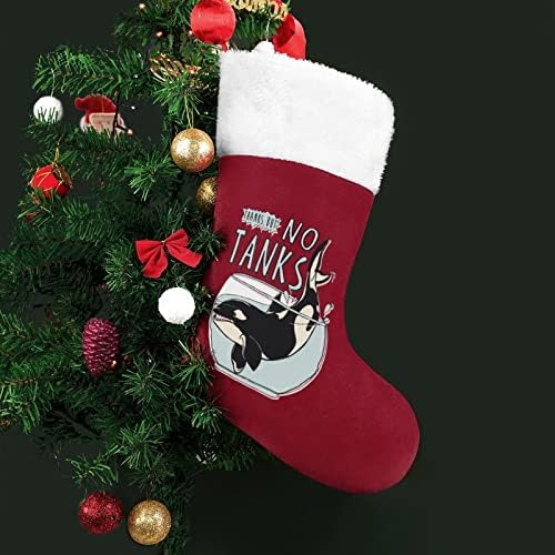 Божиќна ајкула Божиќни чорапи порибување на Божиќни дрвја Дедо Мраз виси украси за празничен камин 16,5 “