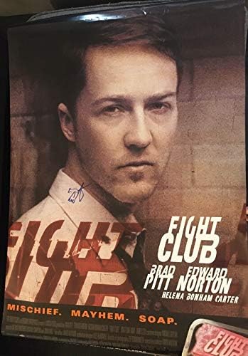 Едвард Нортон потпиша автограм редок борбен клуб оригинален постер за целосен филм