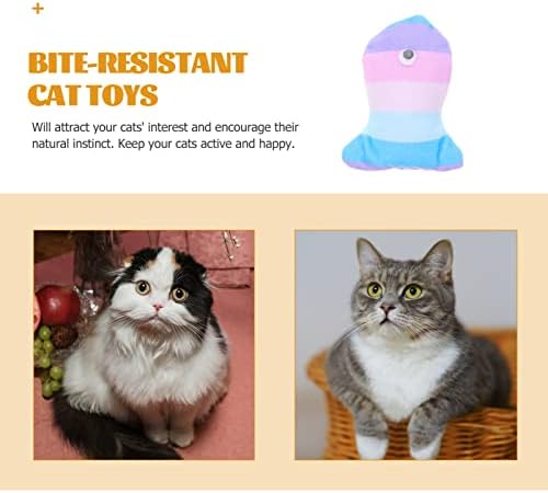 Patkaw Chimmy плишани 3 парчиња мачки мачки играчки мачки риби играчки кои се движат мачки флопи риби играчки плишани интерактивни