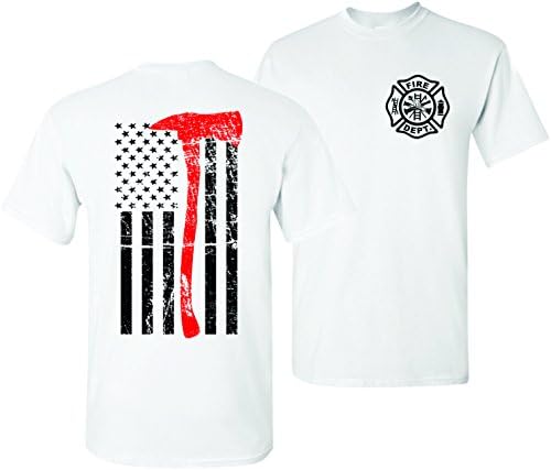 Тенка црвена линија пожарникарска секира дизајн на патриотска облека маица графички мета