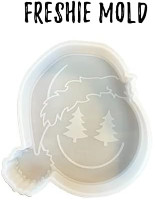 Божиќна санта Смајли лице свежиот силиконски мувла за миризливи арома мониста 5 ”t x 5” w x 1 ”d внатре