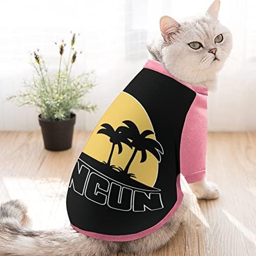 Смешно Канн Канкун Мексико зајдисонце палми печати дуксер за домашно милениче со џемпери за пулвер за кучиња мачка со дизајн