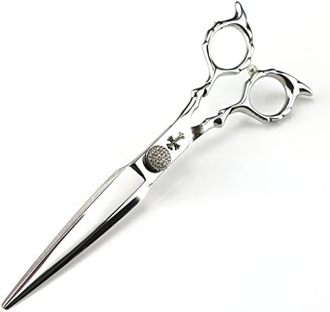 Ножици за сечење коса, Професионална Јапонија Од 6,8 инчи 440с Челик Сребрена Ножица Вкрстени ножици за коса фризура бербер ножици за