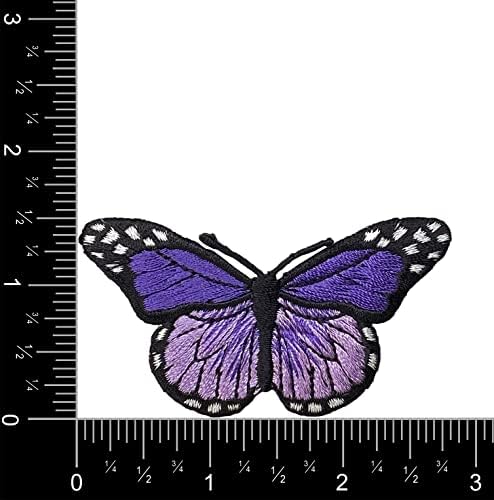 Виолетова и црна пеперутка извезено железо на лепенка