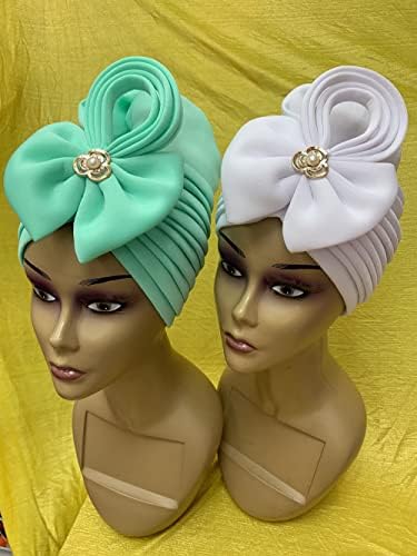 Женски хиџаб турбански набори на главата капа за дами додатоци за коса, муслиманска шамија, прилично африкански глава веќе направена