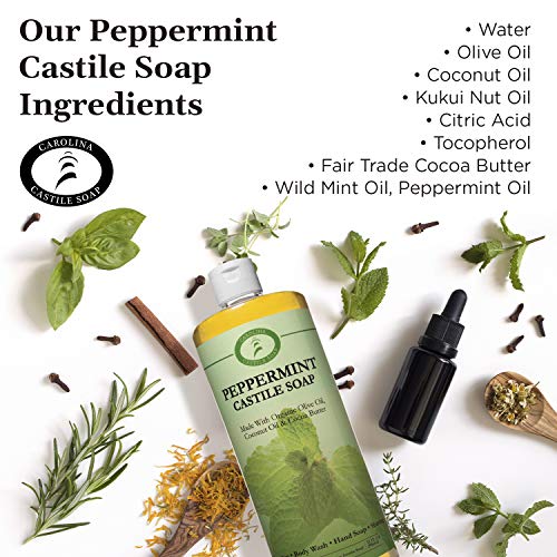 Каролина пеперминт кастилен сапун течност-маслиново масло сапун за омекнување на кожата органско миење на тело