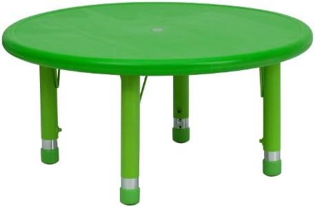 Флеш Мебел 33 Тркалезна Зелена Пластична Маса За Прилагодување На Висината