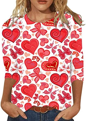 Jjhaevdy женски симпатични loveубовни срцеви печати врвови loveубов срце писмо печатење џемпер графички долги ракави обични врвови пулвер