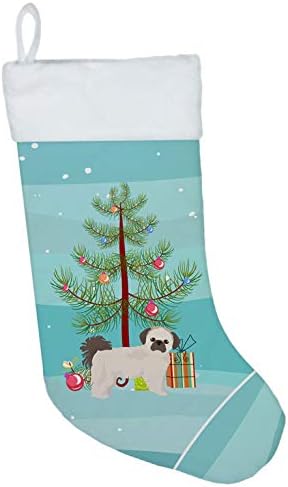 Богатства на Каролина CK3857CS Pekeapoo Божиќно дрво Божиќно порибување, камин што виси чорапи Божиќна сезона Декора за украси за семејни