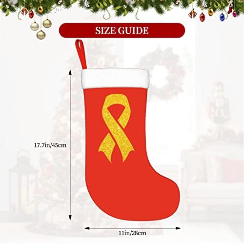 Вејммај жолта лента Детска рак Божиќно порибување 18 инчи Божиќ, виси чорап класичен празник за декорација на празници