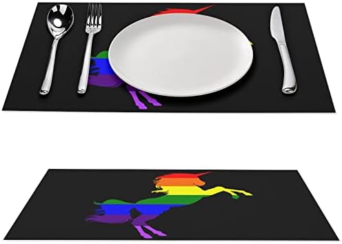 Геј гордост виножито еднорог ЛГБТ ПВЦ Манчиња за маса што се перат за подлога за табели за табели за трпезариска маса за трпезариска маса