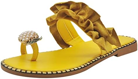 Omenенски папучи за куќи жени девојки бисер рамен боемски стил обични сандали влечки чевли плажа жени летни сандали рамни сандали