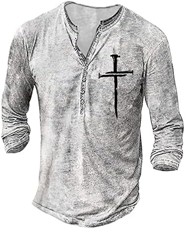 Менси кошули мода лежерна машка машка графичка графичка маица y2k маица пролет Хенли пуловер џемпер за џемперки голи врвови