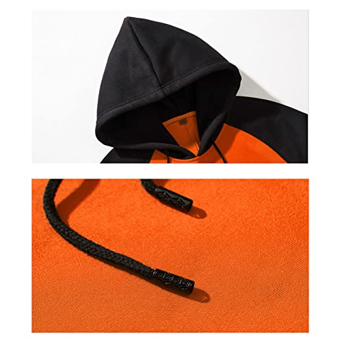 МАИИФУ-ГЈ Менс руно во боја блок пулвер дуксери тенок вклопување со качулка со дуксери за џвакања со долги ракави салата Худи