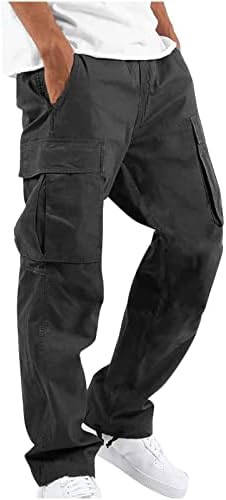 Машки Карго Панталони Мода Еднобојни Повеќе Џебни Панталони Спорт На Отворено Секојдневен Фитнес Џогер Панталони