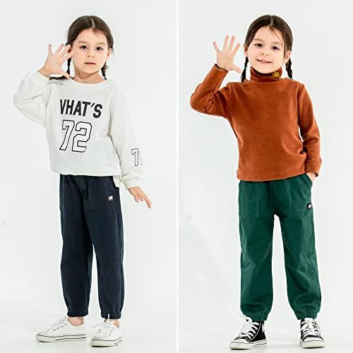 Панталони за дете од мини панда ， панталони за мали девојчиња 2T-6T ， мали момчиња истегнуваат ткаенини панталони 2-пакувања
