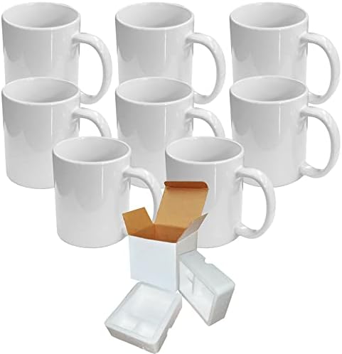 Извиткана завист 8pcs 11oz Сублимација кригла обложени керамички чаши Бели празни места за сублимација чаши за чај од млеко од кафе