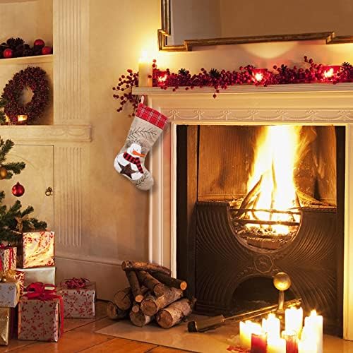 Божиќна декорација 2022 Божиќни чорапи Крпа за Божиќни чорапки и божиќни чорапи за украсување за забави и Божиќни црвени црвени декоративни