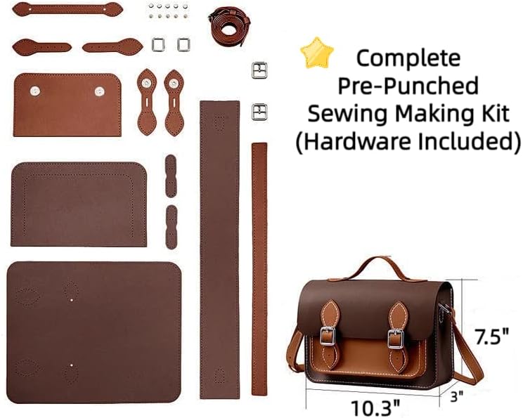 DIY чанти чанти торбички за изработка на комплет Кембриџ шема за шиење паричник, падна кожна материјал занаетчиска алатка поставена рачно