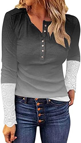 Џемпер за жени лабава вклопена каузална лабава кошула врвови секси стилски копче блуза пролетна есен есен на врвови на отворено блузи