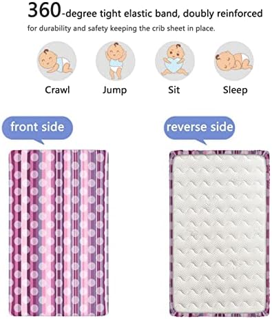 Розови тематски опремени мини члена со креветчиња, преносни мини чаршафи за креветчиња за деца со постелнина за креветчиња за девојчиња