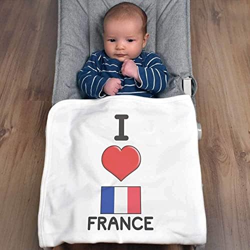Азиеда „Ја сакам Франција“ памучно бебе ќебе / шал