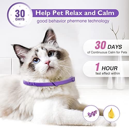 3 Спакувајте Смирувачка Јака За Мачки И Мачиња Феромонска Јака Ефикасно Олеснување Намалување На Анксиозноста Стресот Феромоните Мирни Релаксирачки