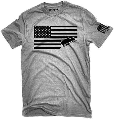 Американско знаме од кошула од кошула Еш Греј направена во маица во САД совршена за 4x4 сопственици