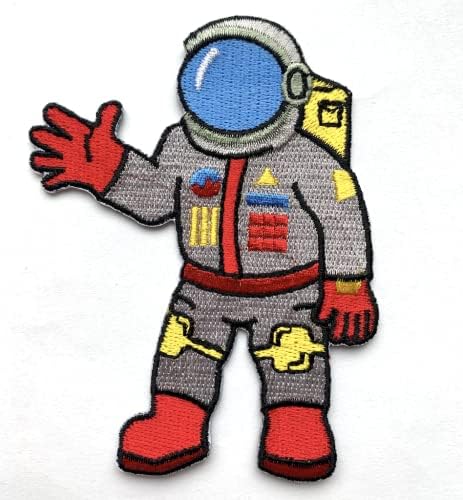 Патување со астронаути за вселенско железо на закрпи - Везено шиење на амблем - Апликација за јакни или ранци - лепенка за
