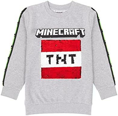 Minecraft Детска џемпери за џемпери за џемпери на лакови од сива гејмер