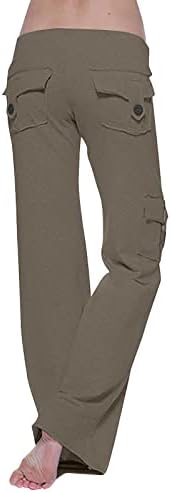 Lcepcy широки панталони за нозе за жени плус големина со висок пораст на јога хеланки y2k влечење со права нозе панталони со џебови