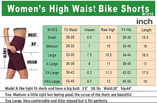Кадмус со висока половината компресија шорцеви за жени со велосипед што трчаат шорцеви два џебови