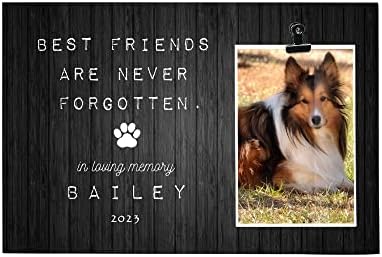 Најдобрите пријатели никогаш не се забораваат, Во љубовна меморија Коли куче Персонализирано Куче Меморијална Фото Клип Рамка, Куче