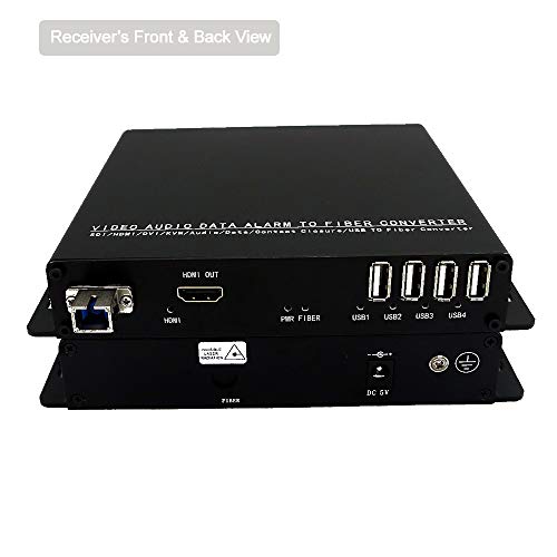 Трансван Ултра HD/4K HDMI Над 1 Систем За Продолжување На Влакна со 4 Порти USB 2.0, 4K HDMI &засилувач; USB 2.0 KVM Над Продолжувач На